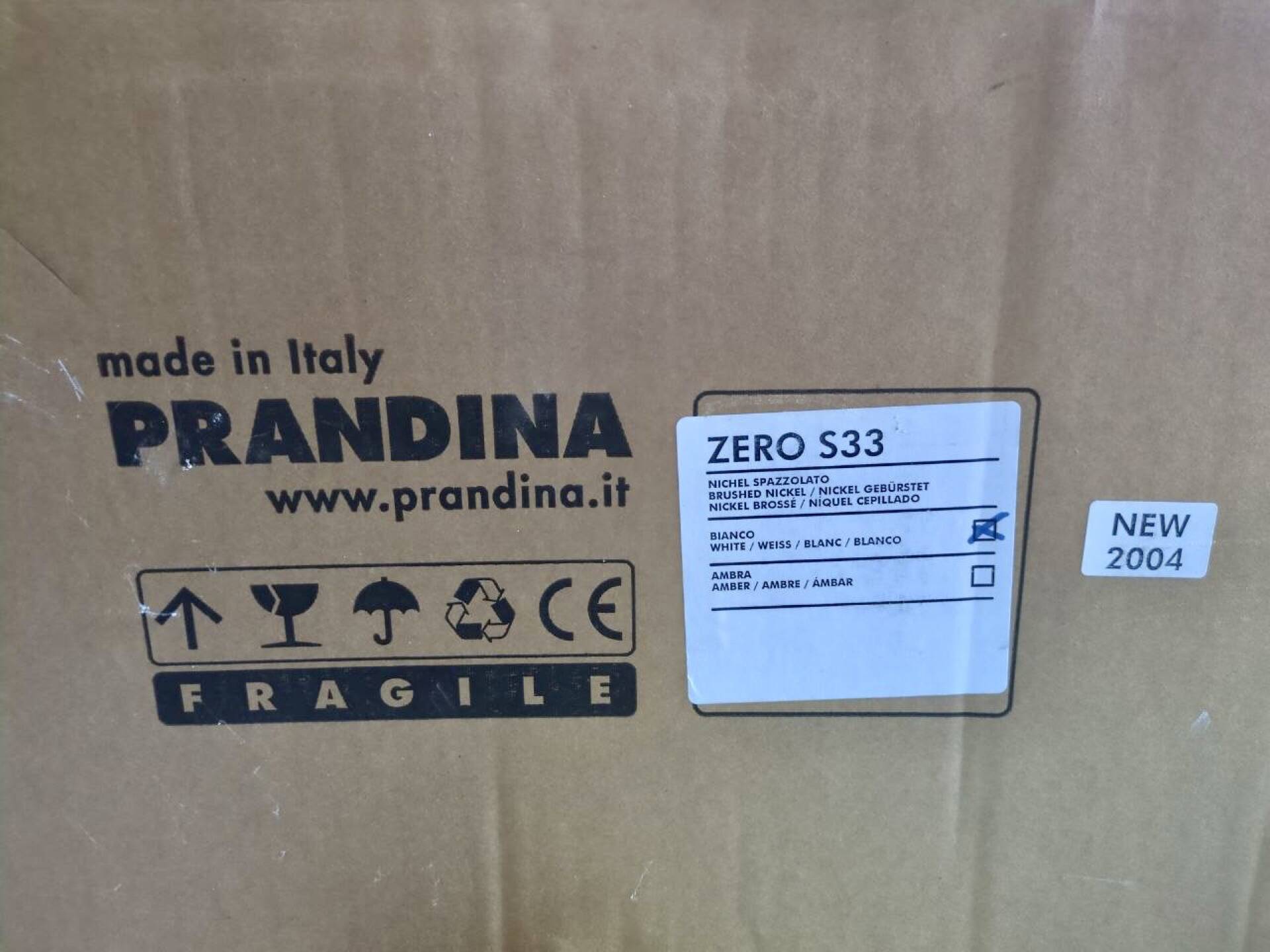 Prandina ZERO S33 - Double Suspension - Mario Mengotti - Opaline Glass