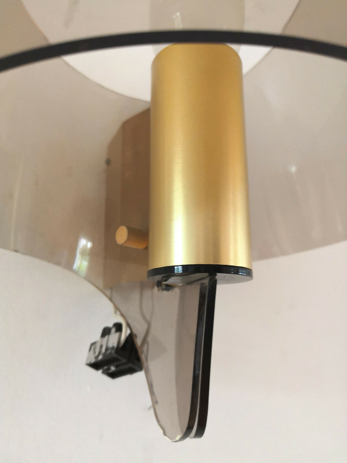 Wall lamp plexi and brass design 60s - 70s