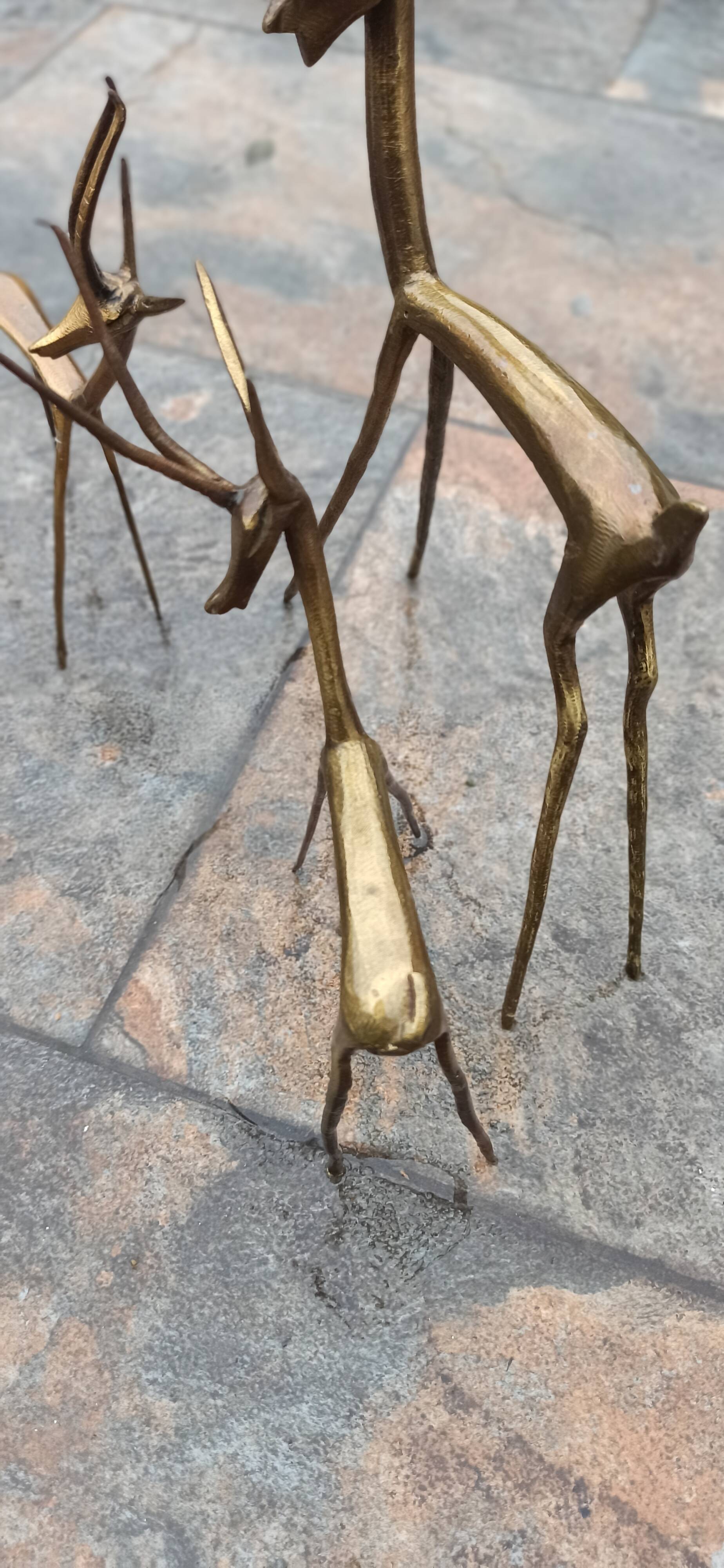 Trio d'antilopes en laiton