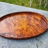 Oval wooden tray