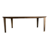 Industrial table made from old bumper car flooring.