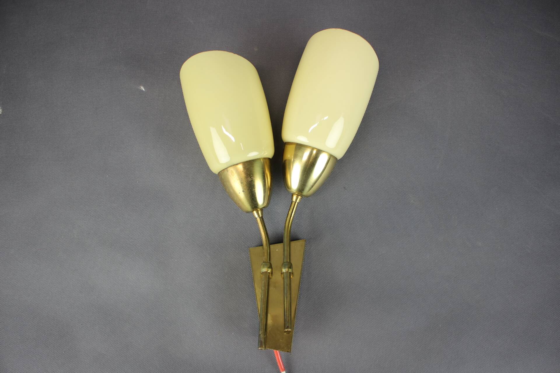 Wall lamp in brass and glass by Kamenický Šenov, Czechoslovakia, 1960.