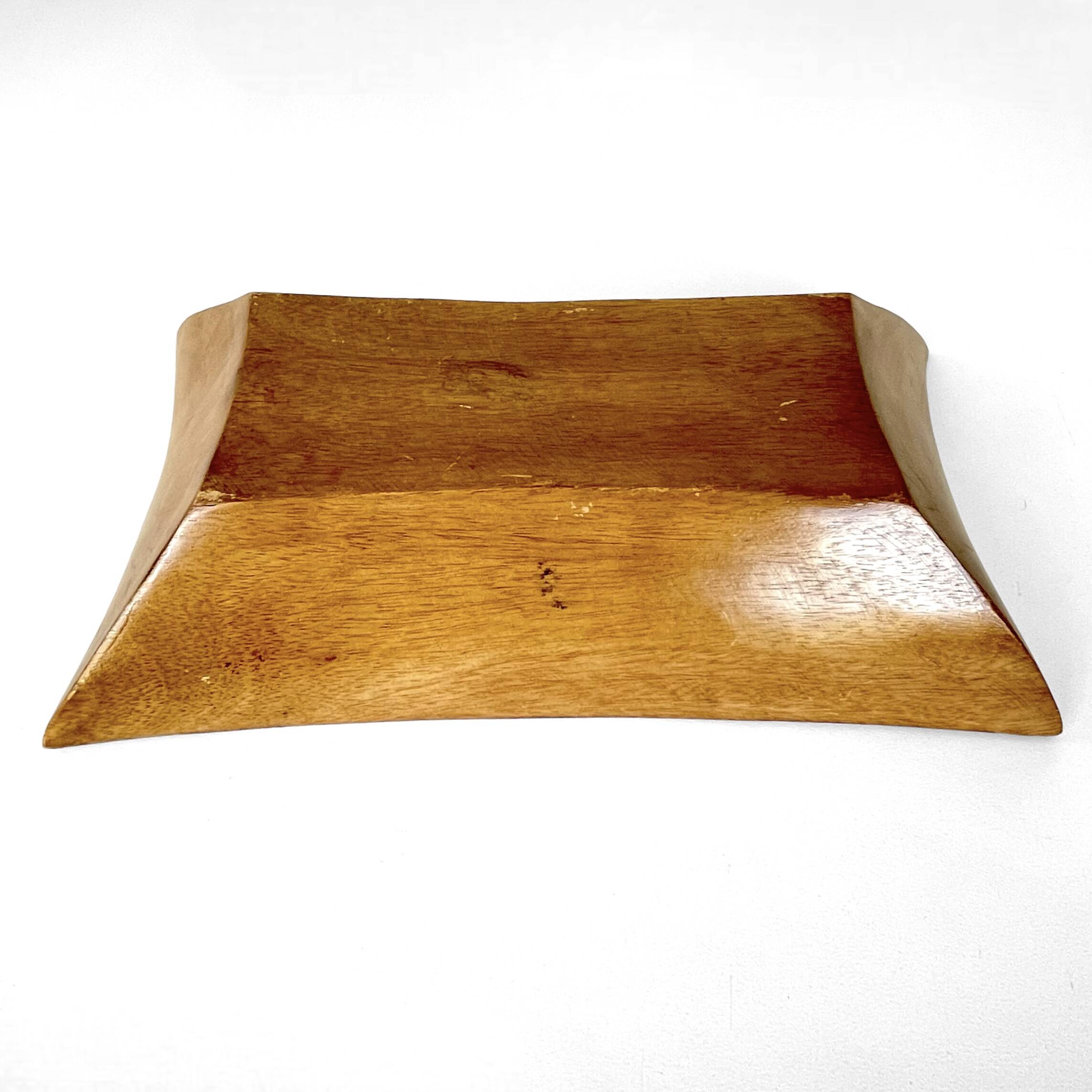 Large vintage solid wood bowl