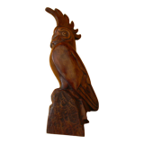 Sculpture en bois représentant un perroquet