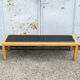 Bench in wood and leather by Salmistraro, Italy, 80s