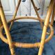 Table basse tripode rotin vintage