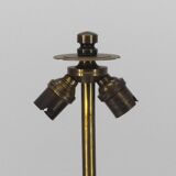 Stylized flower lamp in gilded brass