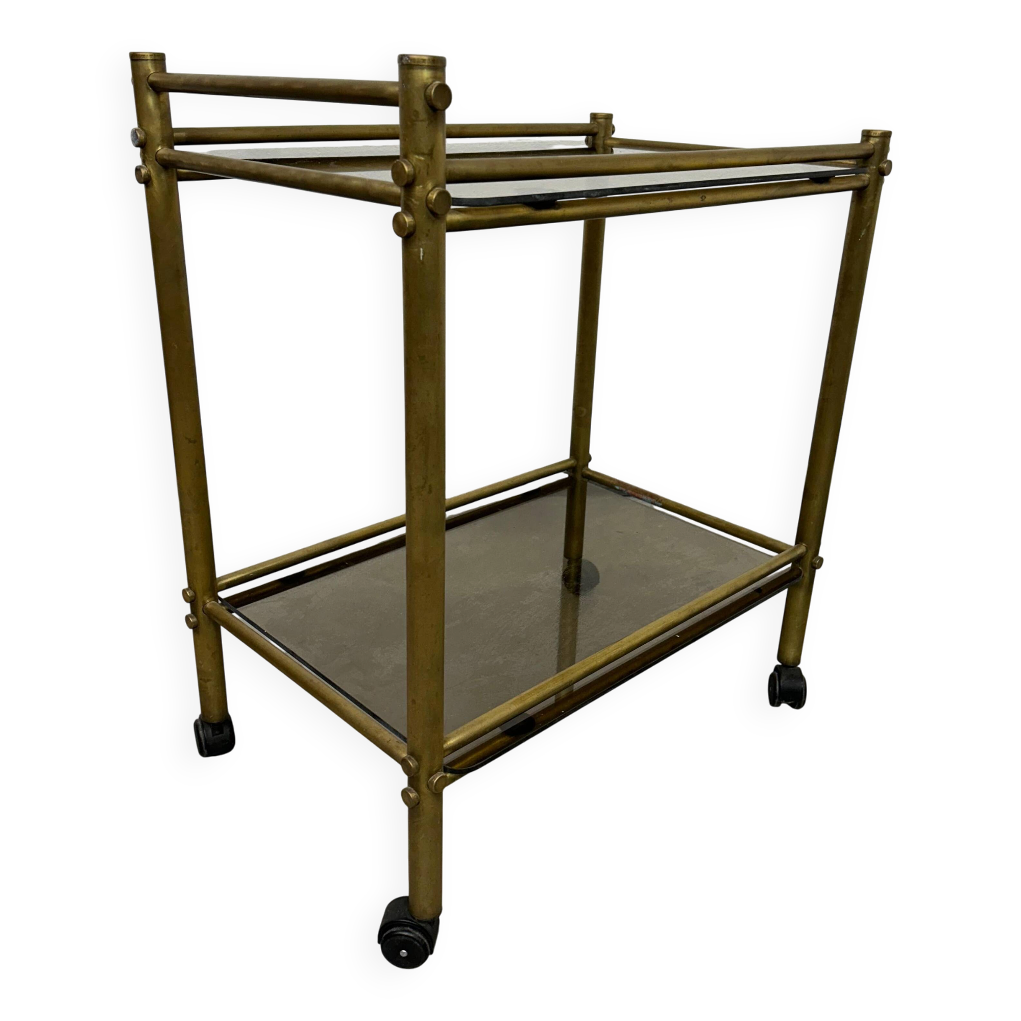 Vintage brass serving trolley