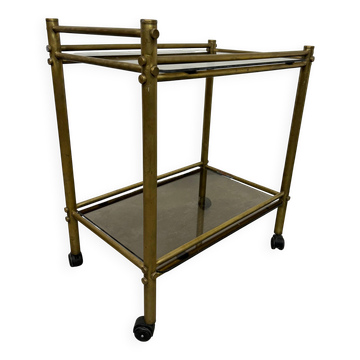 Vintage brass serving trolley