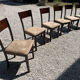 Set of 6 vintage wood and velvet chairs