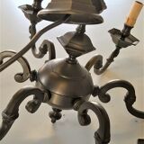 Grey patinated bronze chandelier