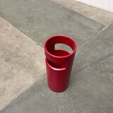 Red German umbrella stand in mid-century modern space style, 1960s.