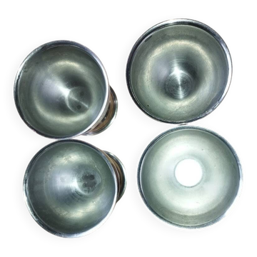 Set of 4 silver-plated egg cups – 1960s