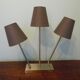 "Trio" table lamp, chromed metal, lampshades with tilting supports