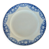 Antique compote dish with blue floral decoration.