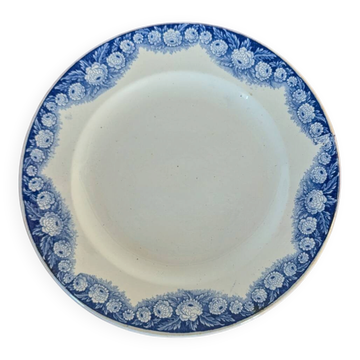 Compotier ancien à décor floral bleu