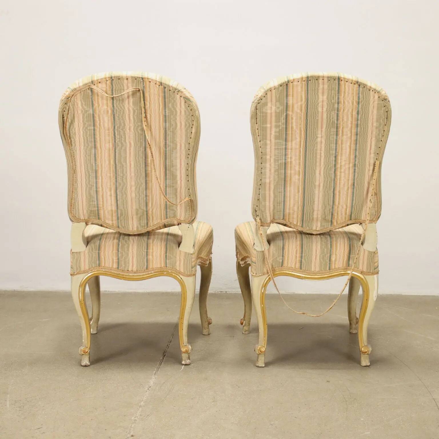 4 chaises en bois, Italie, XIXe siècle