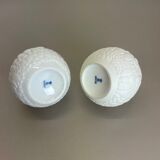 Set of 2 Original OP Art Biscuit Porcelain Vases by AK Kaiser, Germany, 1970s