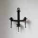 Wrought iron candle holders 1900 brutalist sconces