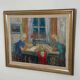 Original mid-century Swedish oil on canvas – “Family” by Eric With – vintage & framed – 75 × 91 cm (29.5" × 35.8")