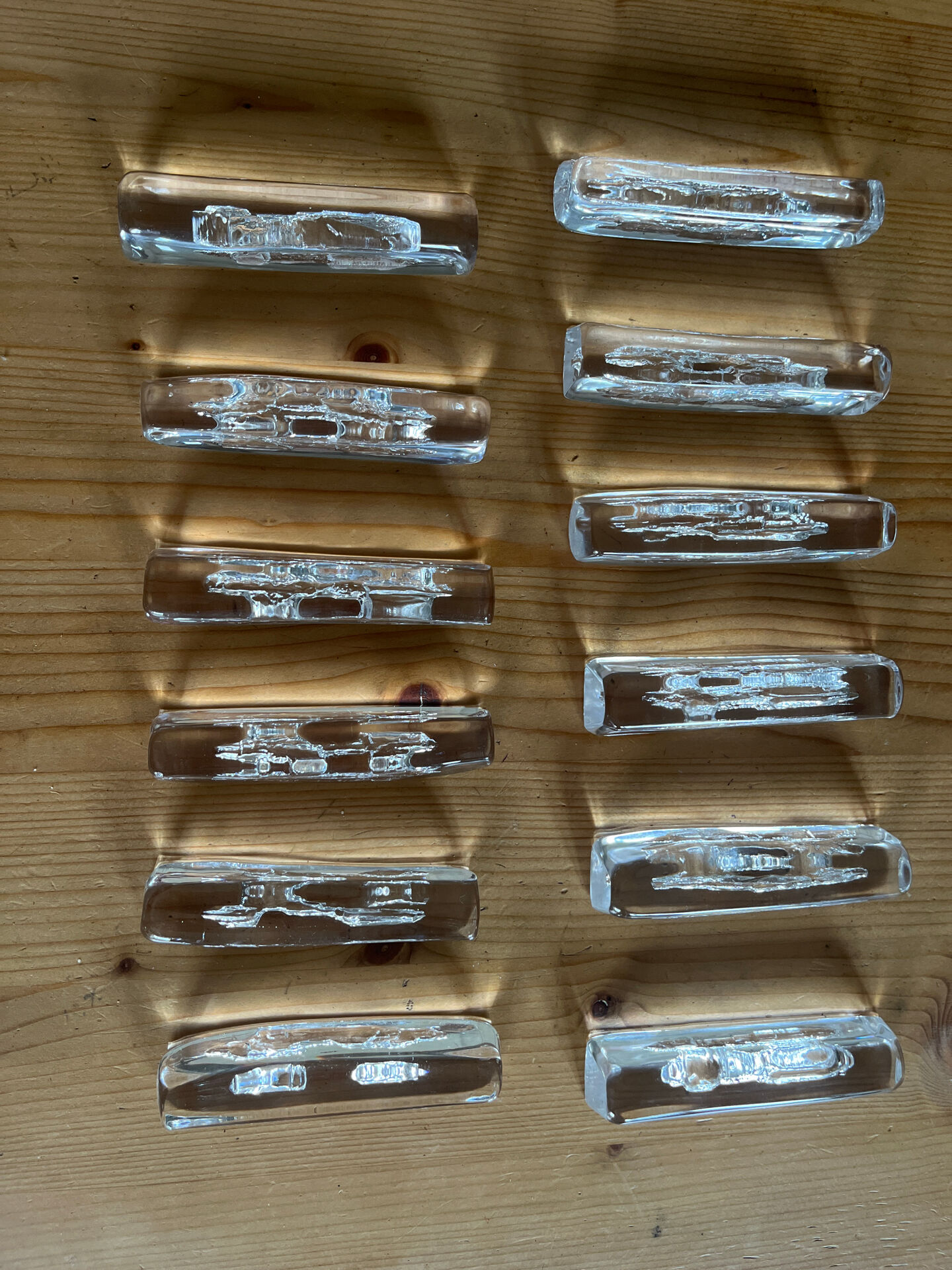 Set of 12 crystal knife rests by Daum - 1960