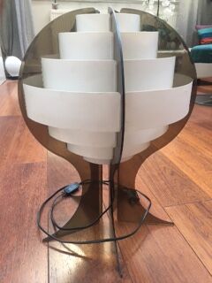 Morten Goettler lamp smoked plexiglas white slats