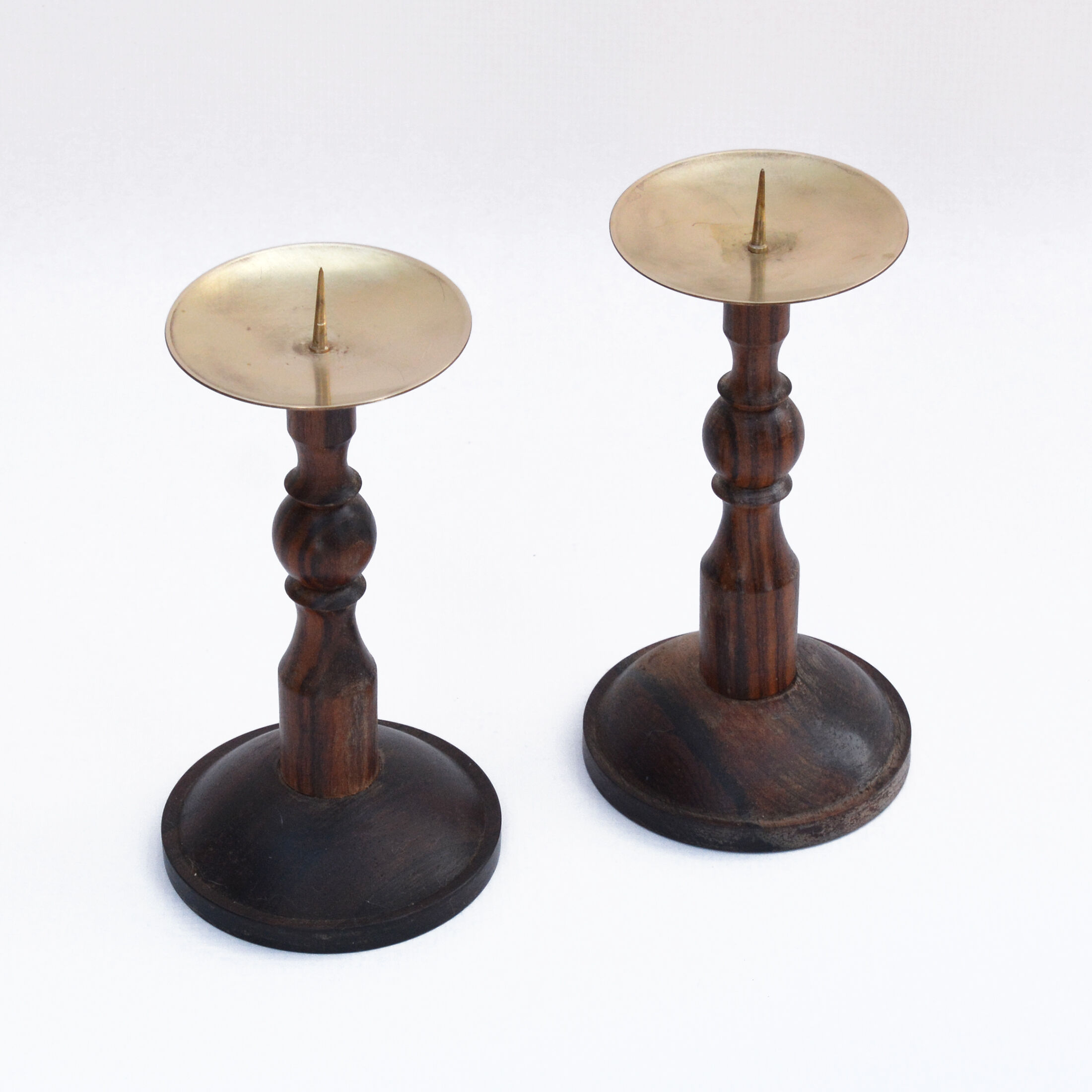 Pair of AS Warner rosewood candlesticks, 1960s Denmark