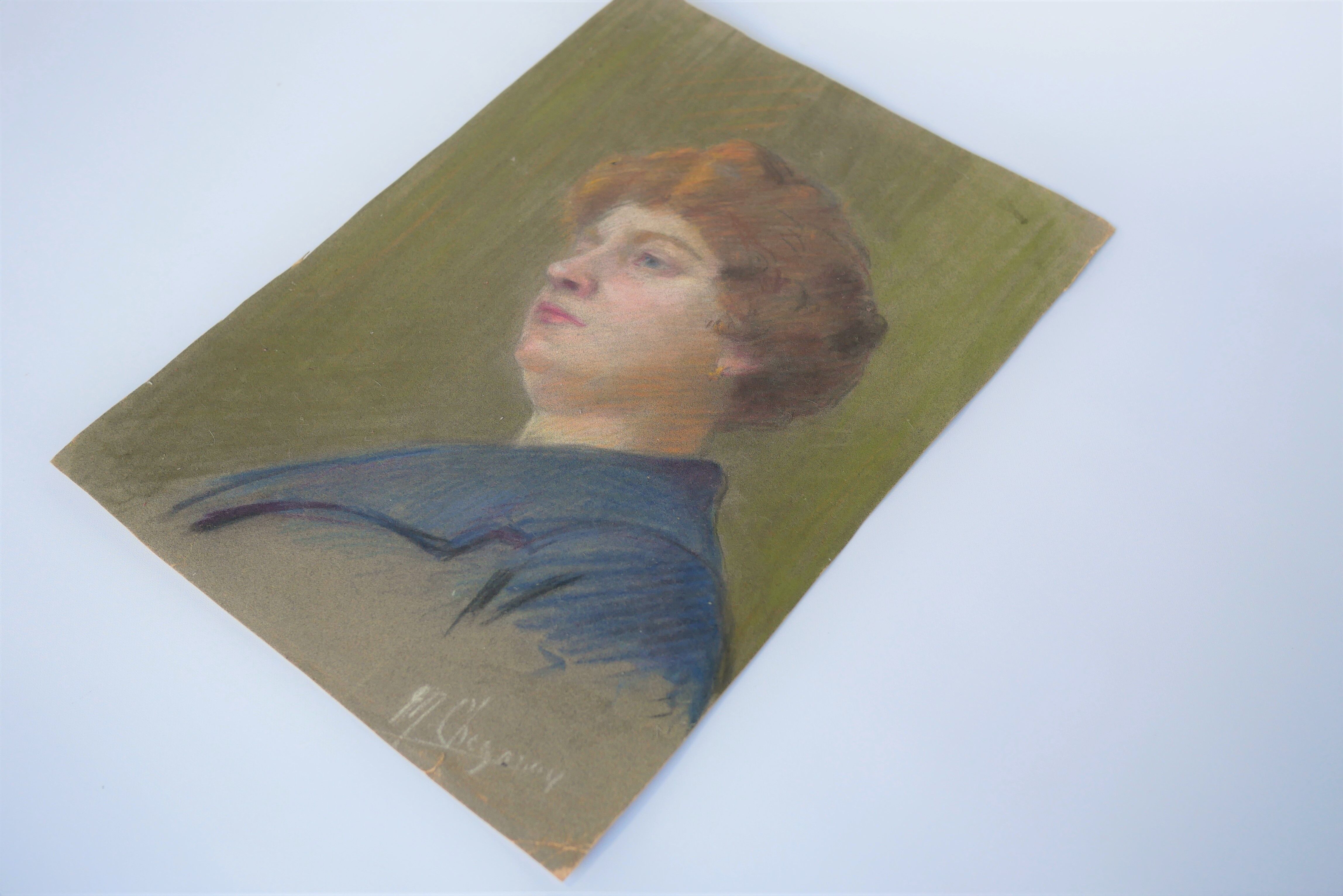Vintage pastel portrait