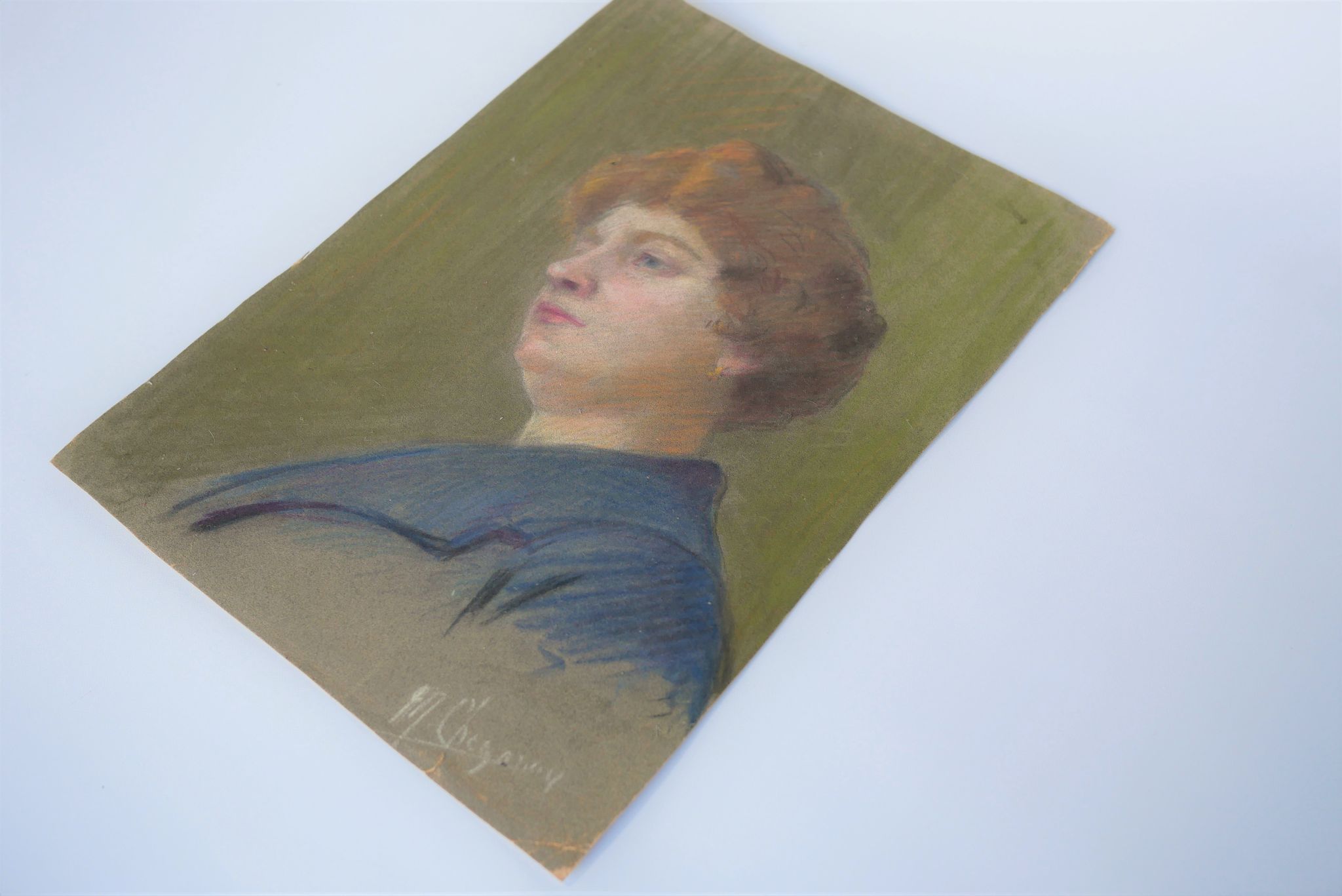 Portrait au pastel vintage