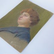 Portrait au pastel vintage