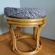 Pouf tabouret rotin osier housse