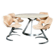 Ensemble table et chaises Euro Steel 1970 Space Age