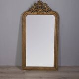 EARLY 20TH CENTURY GOLDEN WOODEN WALL MIRROR DECORATED IN BAROQUE STYLE