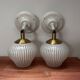Pair of vintage white globe tilting wall sconces