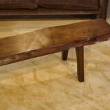 Brutalist elm bench by Aranjou, 1950s