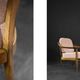 Pair of Mid-Century German Elegant Cherry Wood and Dusty Pink Fabric Armchairs