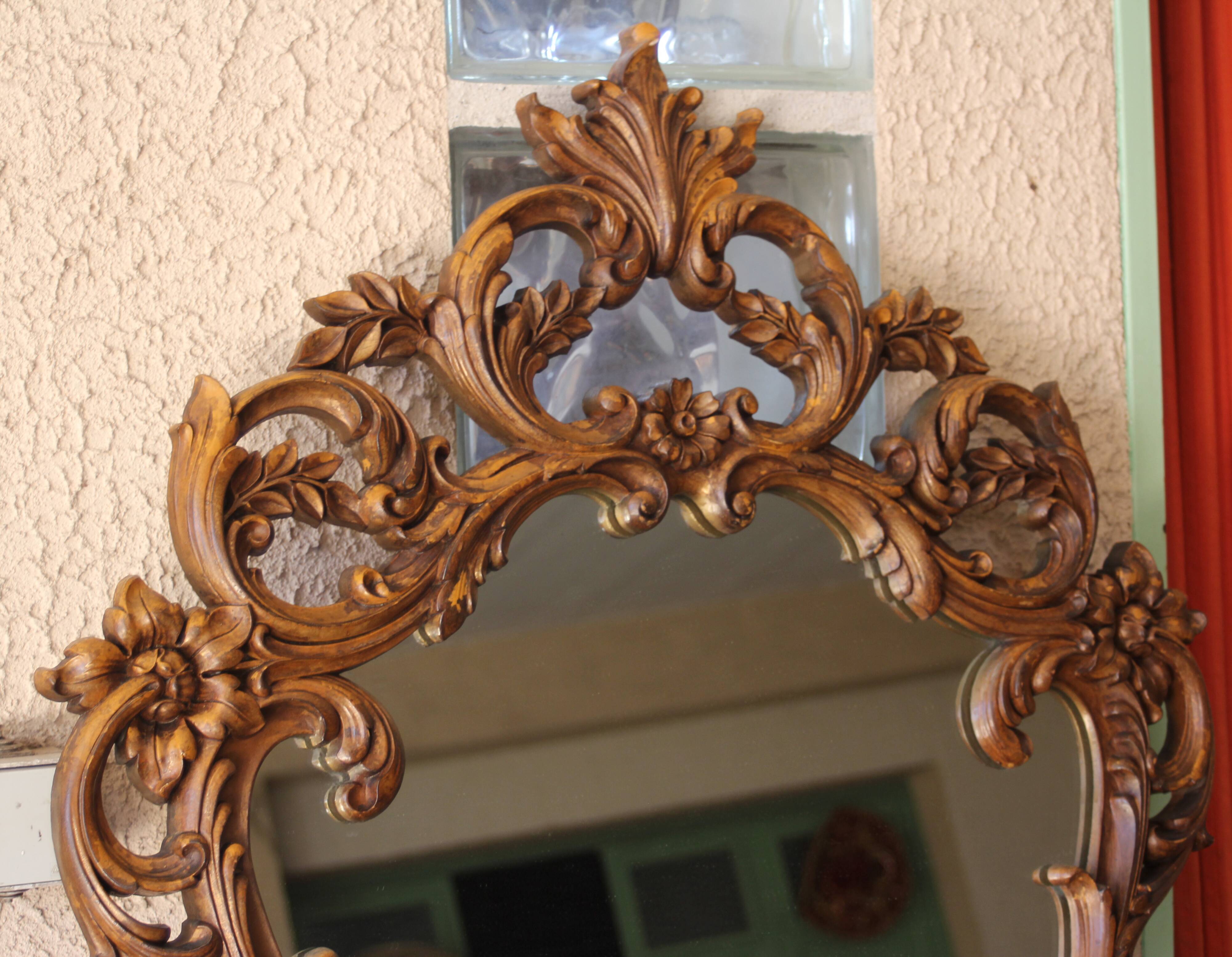 Large Syroco mirror, made in the USA, 1960s