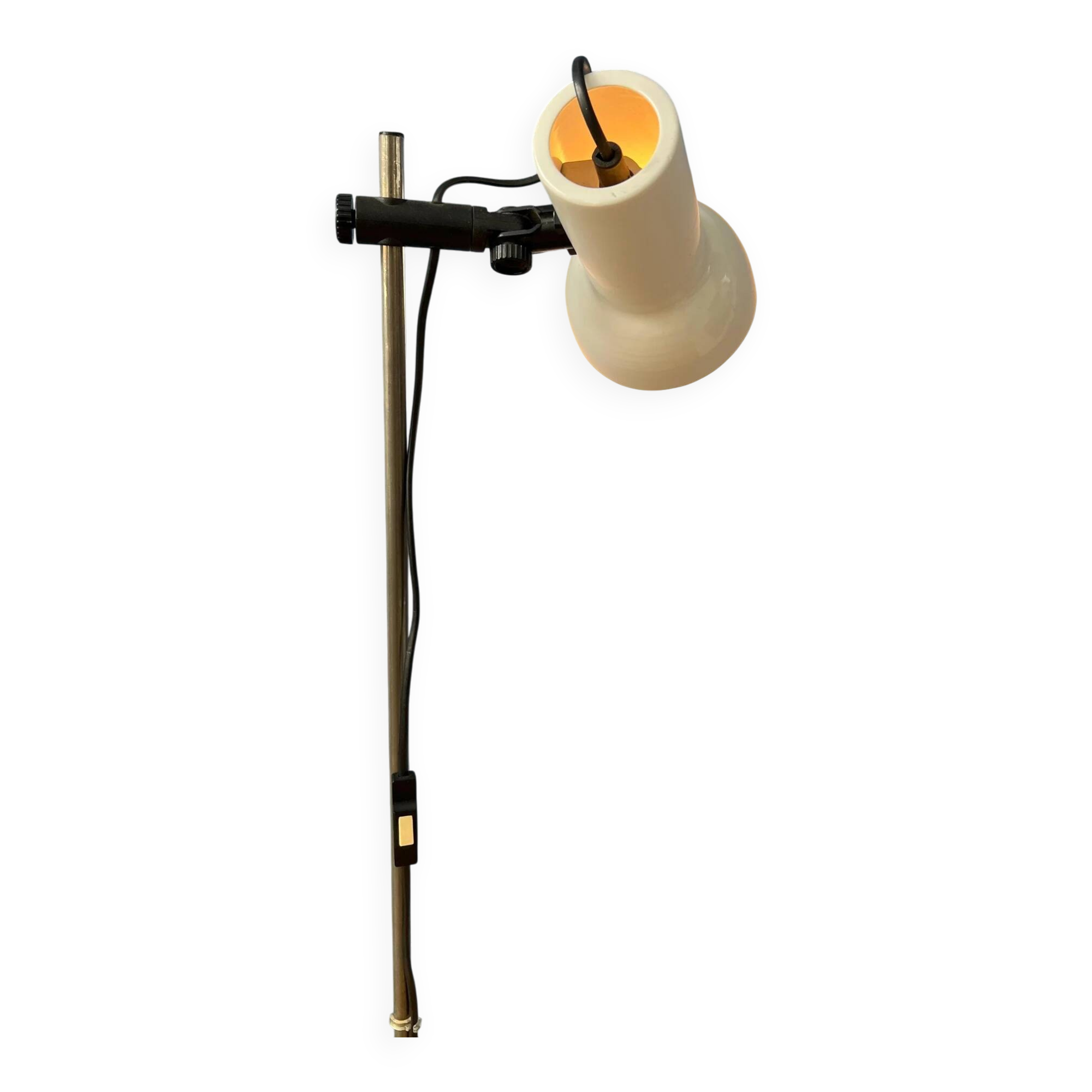 Small white mid-century floor lamp