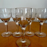 Vintage liqueur wine glasses 1960