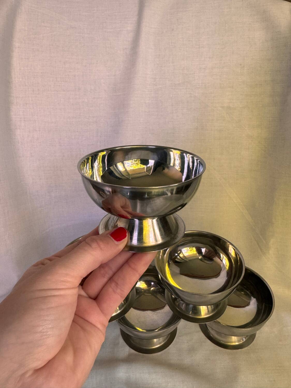 Lot de 6 coupes à glace en acier inoxydable