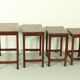 Italian Rosewood Nesting Tables with Copper Inlay