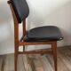 Scandinavian chair of the 60s in teak and black skaï