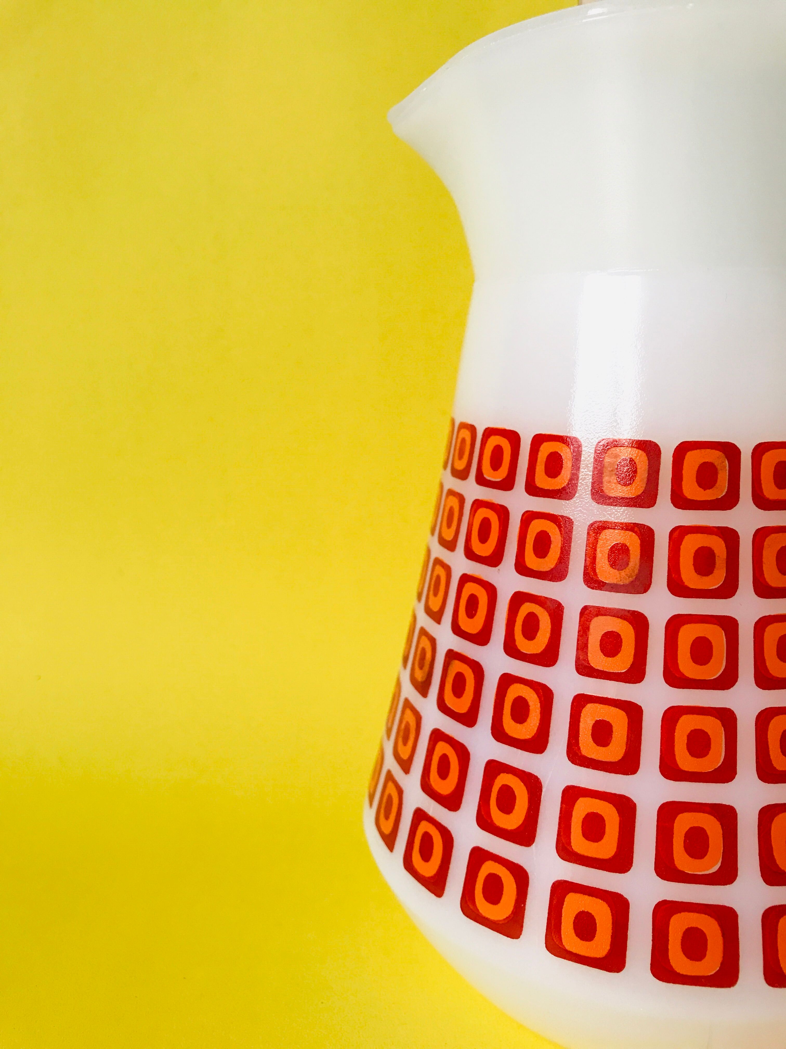 Vintage orange and red 70s arcopal spirit