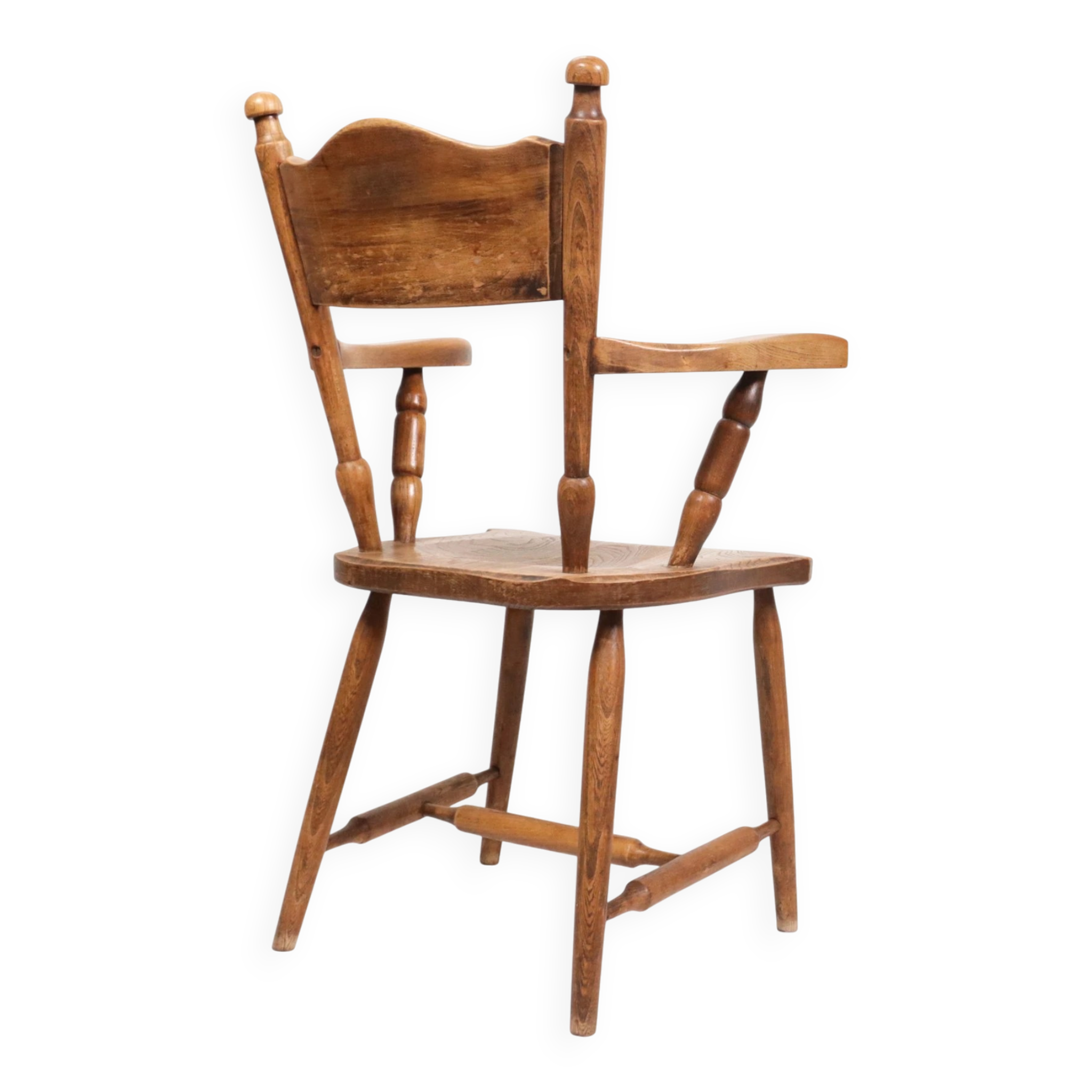 Brutalist oak fireside chair – wabi sabi armchair