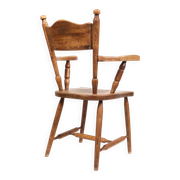 Brutalist oak fireside chair – wabi sabi armchair