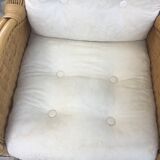 Paire de fauteuils rotin et bambou