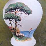 Beautiful Vintage Stoneware Vase Signed Engraved Vallauris Fonck and Mateo 50 60