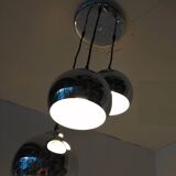 3 chrome balls pendant lamp 80s