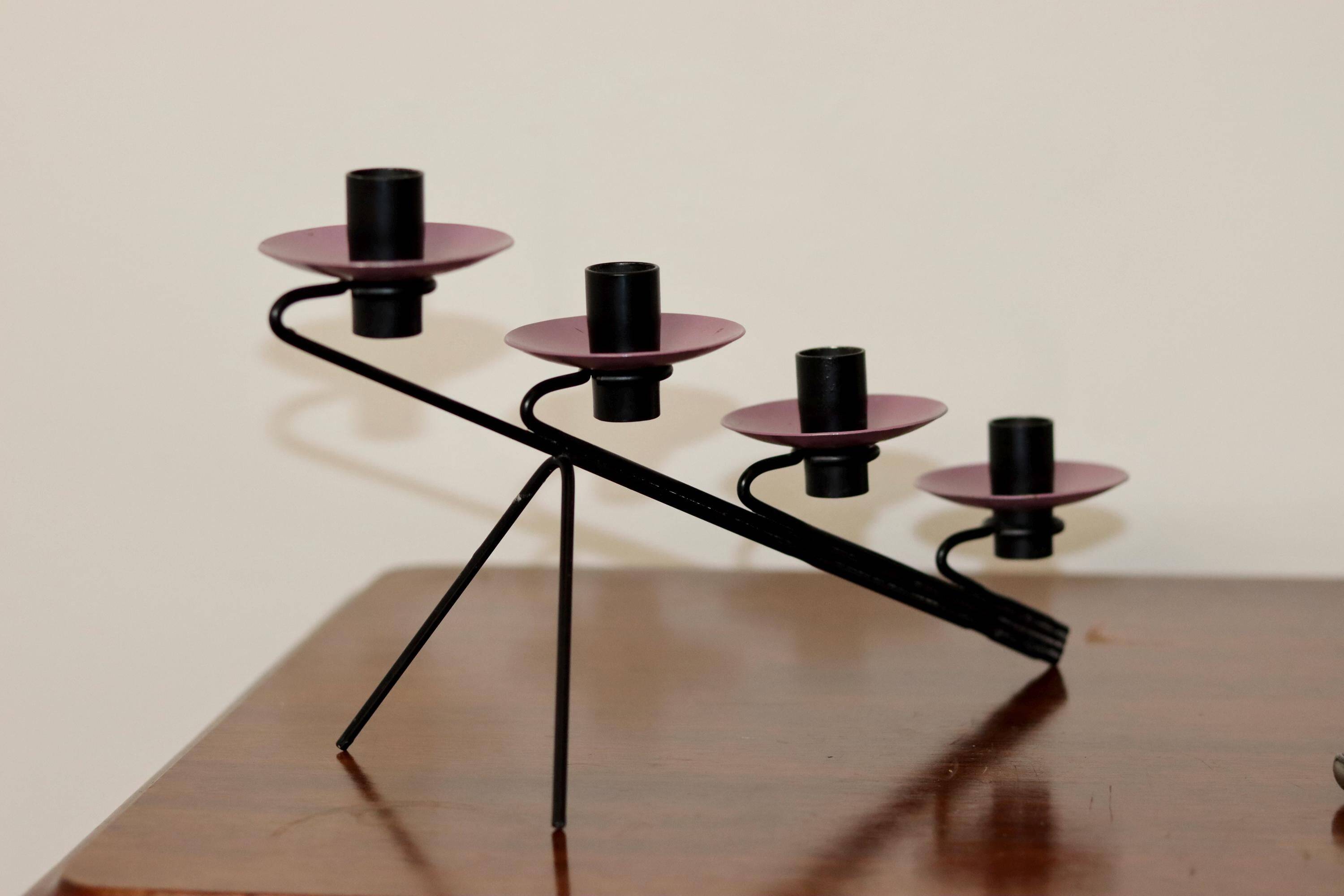 Vintage Metal Coasted  Candleholder