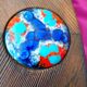 Capo Esmaltes vintage mirror 1960 wood and enamel